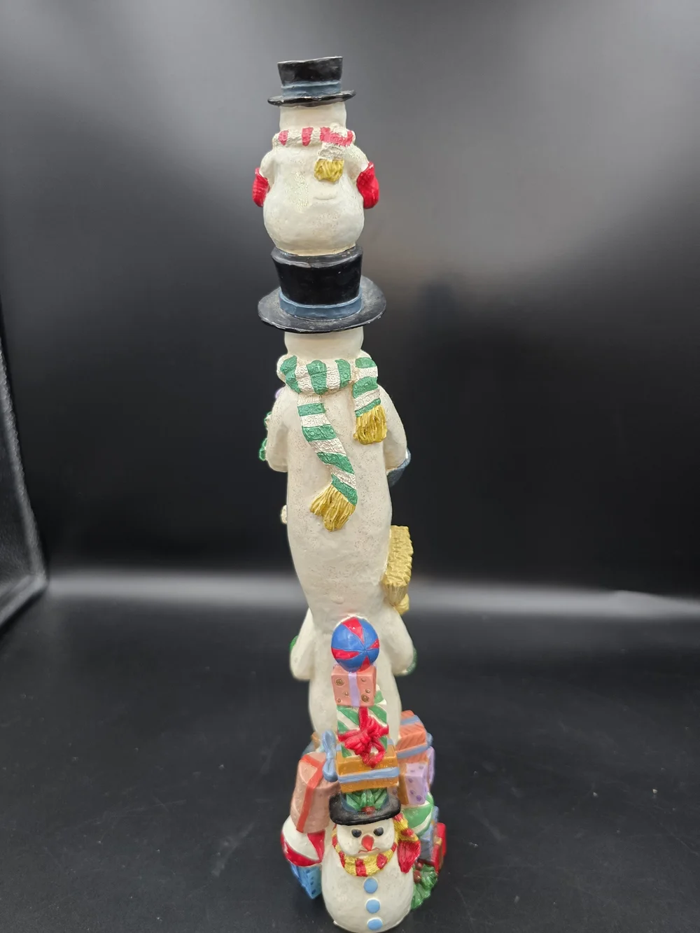 Stacked Snowmen Holiday Tower Figurine - Multicolor